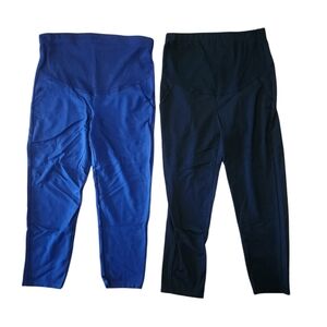 Alina Mae From Belly To Baby Blue And Black Maternity Dress Pants Size Medium